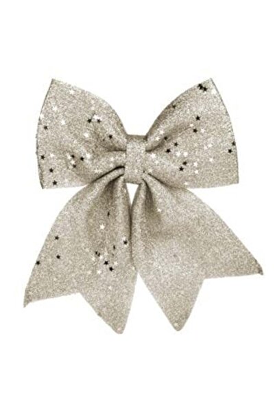 SHOPIENS Fundă decorativă de Crăciun argintie cu sclipici și paiete în formă ...