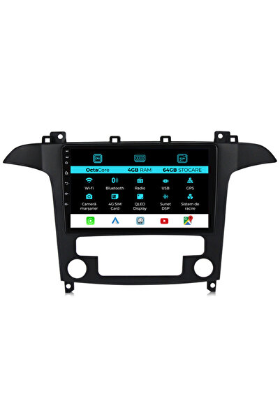 OEM Navigație Android dedicată Ford S-Max (2006 - 2015) 9 inci, 4 GB RAM, 64 ...