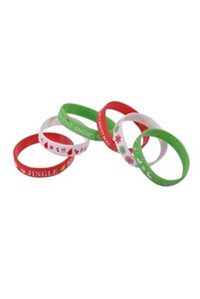SHOPIENS Brățări de Crăciun din silicon - verde, alb, roșu, modele asortate -...