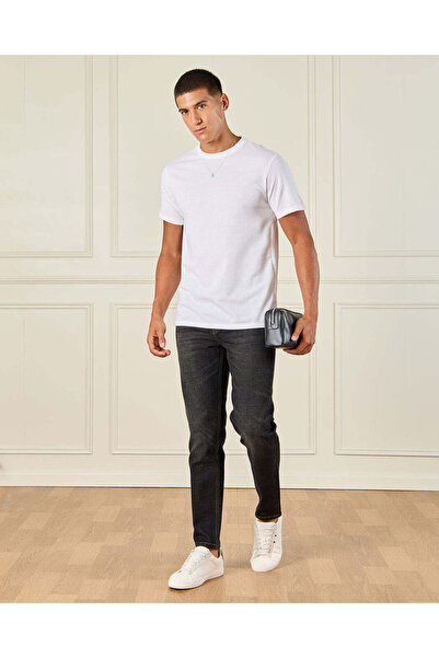 REDTAG Men Black Slim Fit Denim Jeans