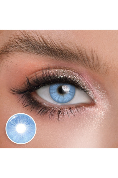 Fancy Look Μετεωρικό μπλε Μπλε φακοί επαφής, πλήρες πακέτο με διάλυμα και θήκη