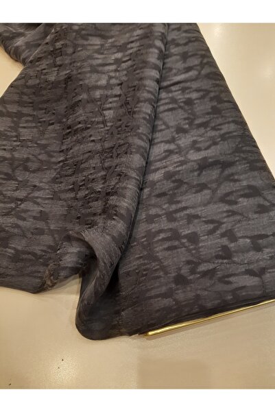 Safir Kumaş Elbiselik Yaprak Desenli Gül ipek Kupra 3 Metre