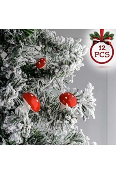 SHOPIENS Ciuperci decorative de Crăciun roșii și albe - 3 dimensiuni - 20 buc