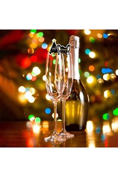 SHOPIENS Αναγνωριστικά χάρτινα ποτήρια με θέμα την Πρωτοχρονιά - 6 τεμάχια