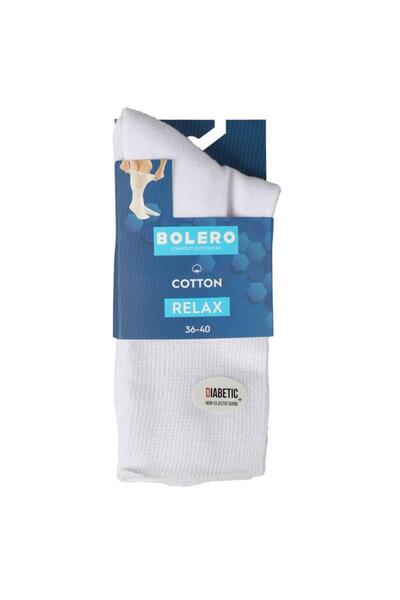 Bolero Women's Stitch-Free Sole Towel Diabetic Socks White