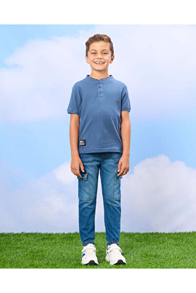 REDTAG Boys Blue Stretch Denim Jogger Jeans