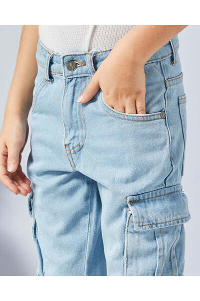REDTAG Boys Blue Cargo Jeans