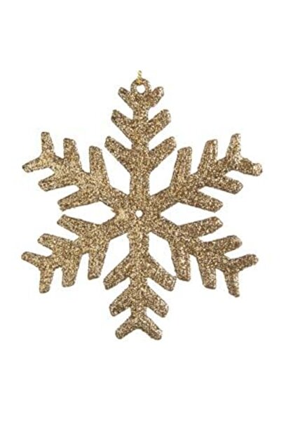 SHOPIENS Χριστουγεννιάτικο Στολίδι Δέντρου Χιονονιφάδα Χρυσό Γκλίτερ 10 εκ.