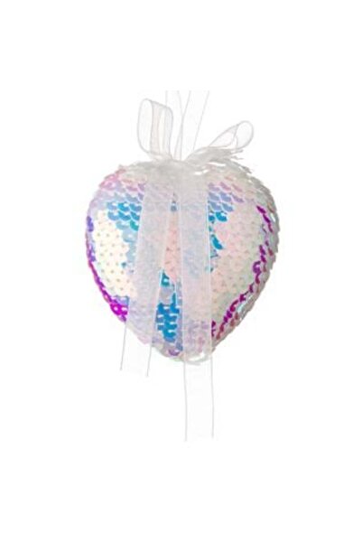 SHOPIENS Ornament Brad de Craciun din Spuma Inima Paiete Holografice 8 cm