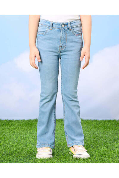 REDTAG Girls Blue Flared Jeans