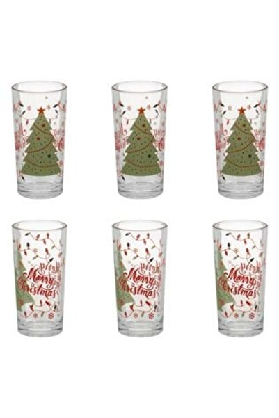 Silver Star Set of 6 Transparent Glasses 'Christmas' 250 ml