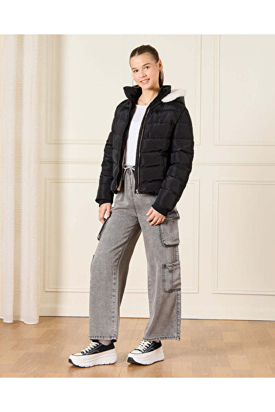 REDTAG Senior Girls Grey Cargo Pull on Jeans