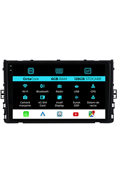 OEM Navigatie Dedicata Volkswagen T-Roc (2017-2025), 9Inch, 6Gb Ram, 128Gb St...