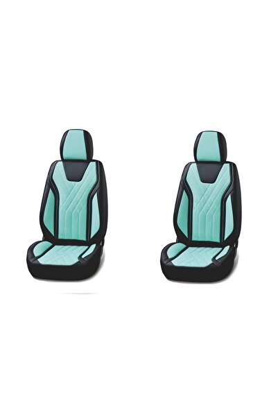 OEM Set huse scaune auto universale piele ecologica turcoaz cu negru Luxury f...