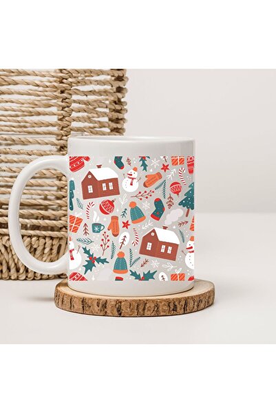 kubdekor New Year's Christmas Figured All-In-One Mug Printed Mug Cup
