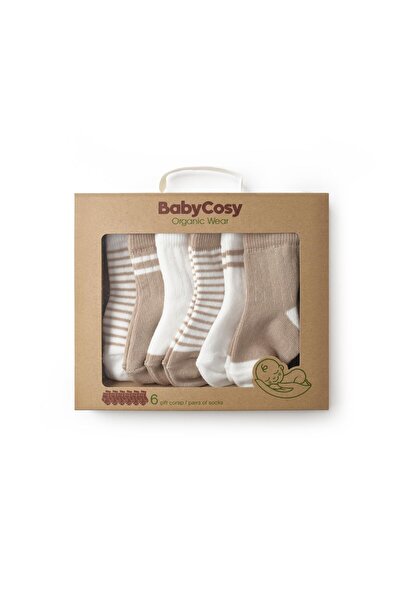 BabyCosy Baybcosy Baby Boy 6-Piece Socks 0-24 Months Ecru