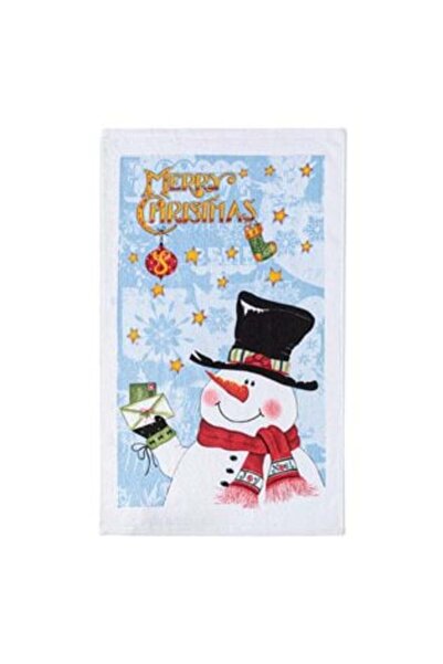 SHOPIENS Christmas Kitchen Towel White Snowman Merry Christmas 60 x 35 cm