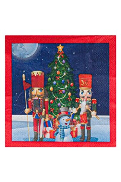 SHOPIENS Șervețele de masă de Crăciun Soldățel din lemn 33 x 33 cm - 20 buc