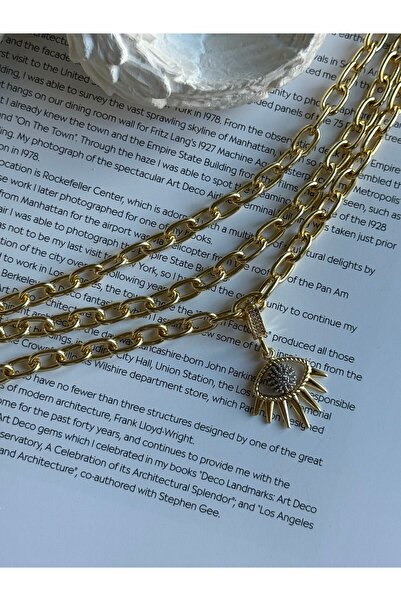 Rossetto Atelier قلادة ذهبية متعددة السلاسل بحجر العين