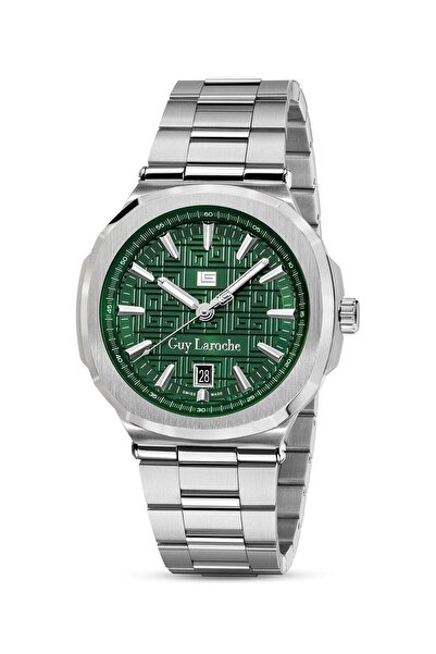 Guy Laroche Charlie Watch for Men with Silver Stainless Steel Bracelet 45 mm 5 Atm
