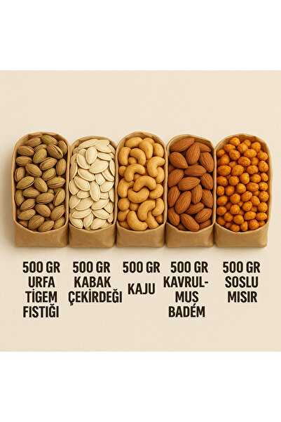 GÖBEKLİTEPE Yöresel Kuruyemiş Seti | Urfa Fıstığı, Kabak Çekirdeği, Kaju, Bad...