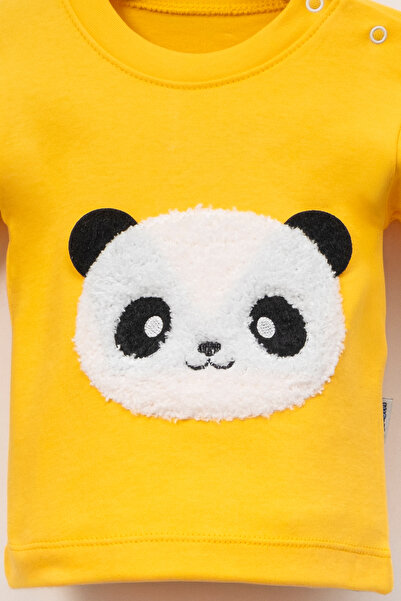 Mora Baby Kids Panda Embroidered 2-Piece Baby Tracksuit Set |   Combed Cotton Fabric, Soft and Comfortable Design (6-9-12-18 Months)