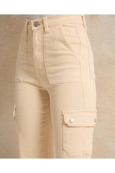 REDTAG Senior Girls Beige Flared Jeans