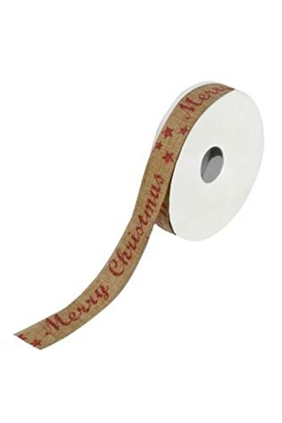 SHOPIENS Panglică decorativă pentru brad de Crăciun - aspect de in bej cu scl...