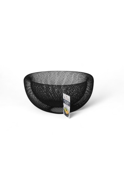 Confortime Black metal fruit basket 30x30x15 cm - modern and elegant design