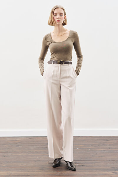 Manuka UZUN PAÇA STRAIGHT PANTOLON BEJ