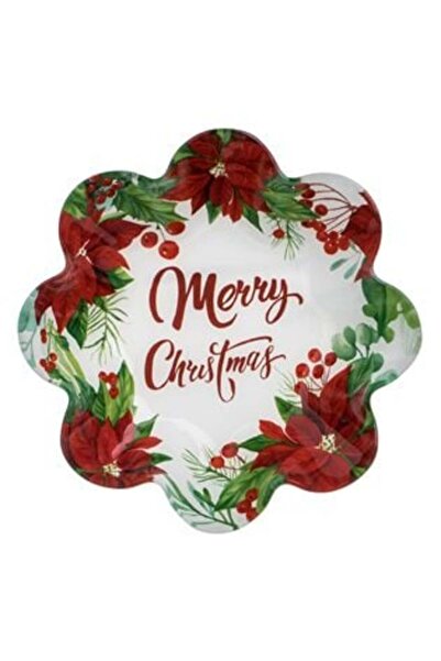 SHOPIENS Christmas Glass Bowl with Santa Claus Pattern 800 ml