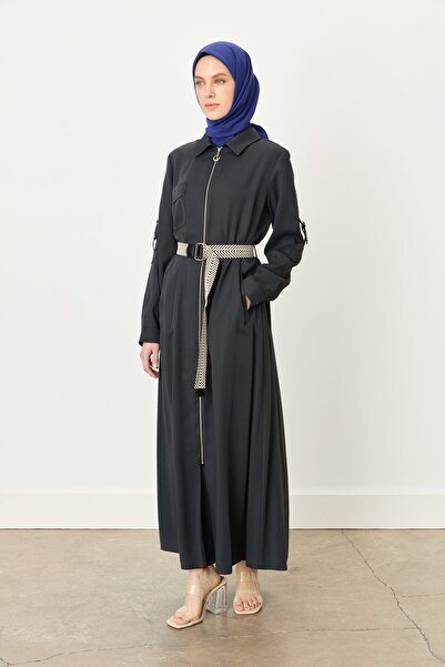 Nihan Rahat Kalıp Modal Elbise Siyah