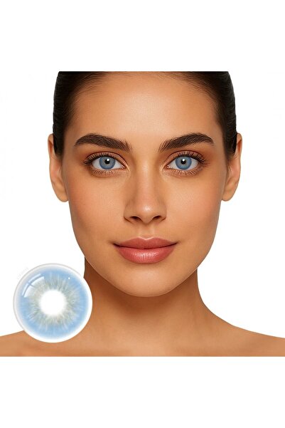 Fancy Look Sin Blue Blue colored contact lenses, complete package with solution and case