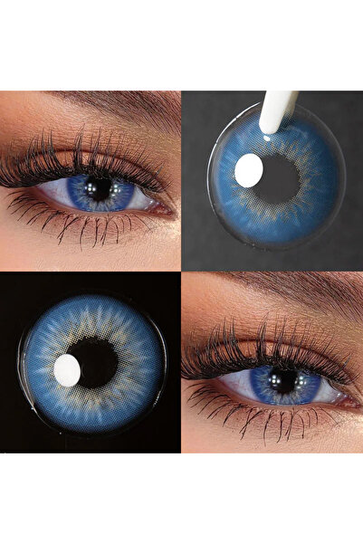 Fancy Look Sin Blue Blue colored contact lenses, complete package with solution and case