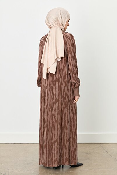 Nihan Ribanalı Cupra Elbise Kahve