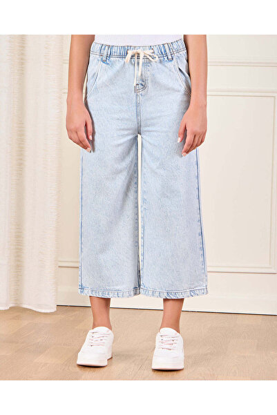 REDTAG Senior Girls Blue Wide leg Jeans