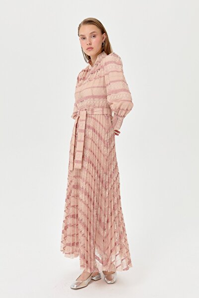 Nihan Dantel Elbise Pudra
