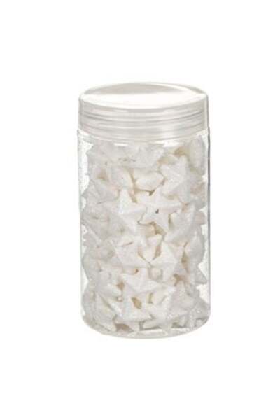 SHOPIENS Stele decorative de Crăciun din spumă albă cu sclipici