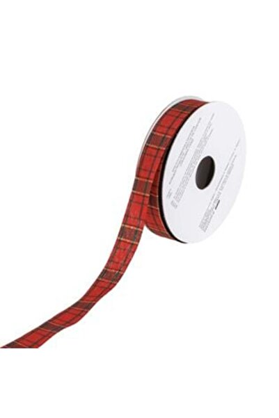 SHOPIENS Κορδέλα διακοσμητική για χριστουγεννιάτικο δέντρο - Κόκκινη με πράσι...