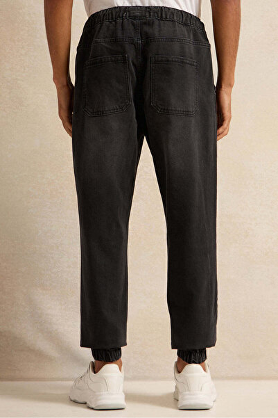 REDTAG Men Black Jogger Fit Denim Jeans