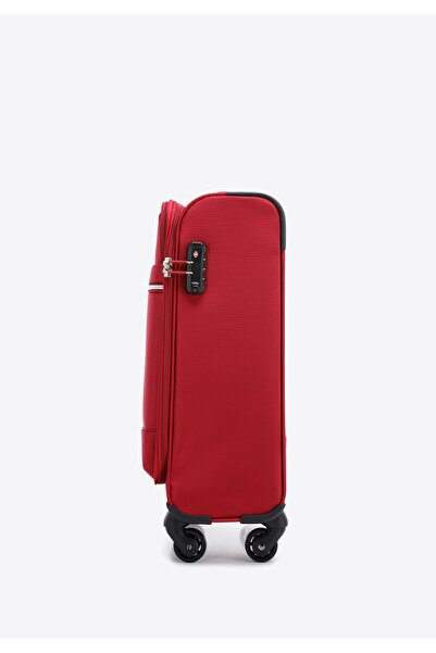 Wittchen Men's Small Soft Suitcase with Shiny Front Zipper Red Polyester