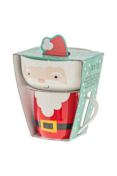 SHOPIENS Set Cană și Bol de Crăciun Moș Crăciun din Os 15 cm - 2 buc.