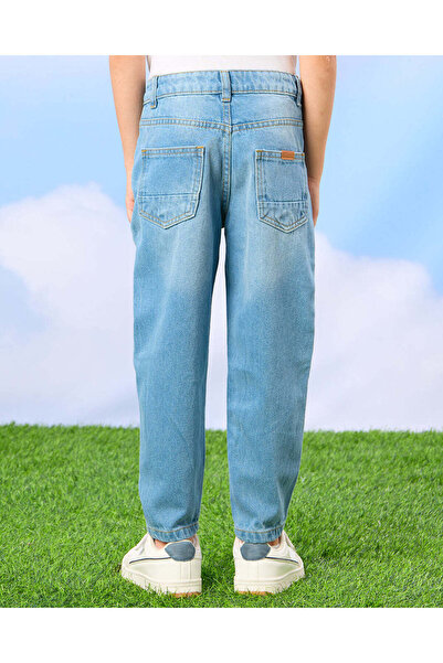 REDTAG Boys Blue 5 Pocket Balloon Fit Jeans