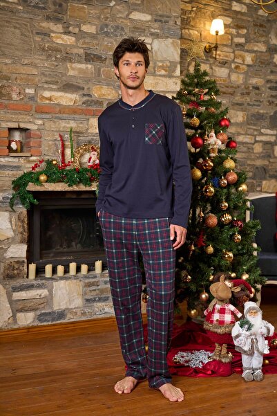 Cossy By Aqua Long Sleeve Plaid Pattern Men's Pajama Set Cossybyaqua 26163 Na...