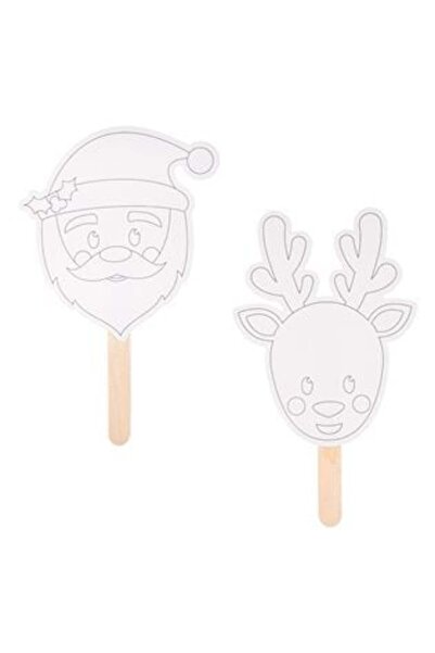 Silver Star Πλακέτα με τάρανδο Άγιου Βασίλη 25 εκ. - 6 τεμάχια