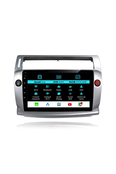 OEM Navigație Android dedicată Citroen C4 (2004-2009), 9 inci, 2 GB RAM, 64 G...