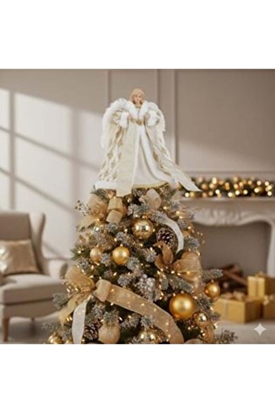 Craciun Nativity Figurine Angel in Poliresin with White Cloak & Wings 30 cm