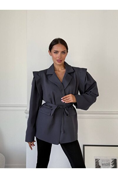 Elia Swimwear Women's Oversized Jacket With Gray Drawstring Meteora