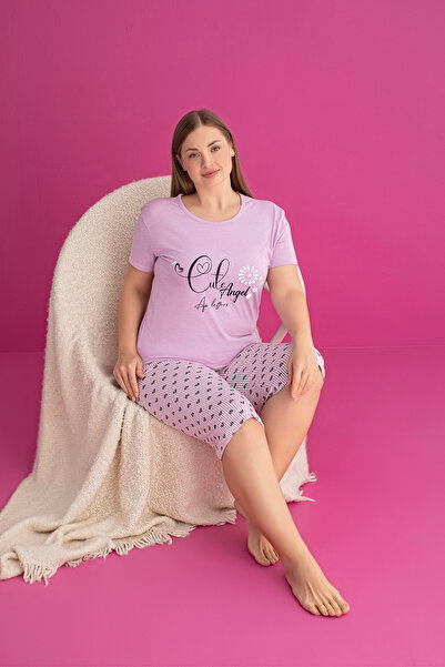 rindahomewear Plus Size Single Jersey Capri Short Sleeve Pajama Set