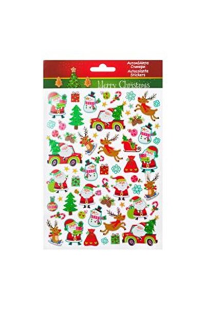 Silver Star Autocolante decorative de Crăciun - Om de zăpadă, Moș Crăciun, Reni